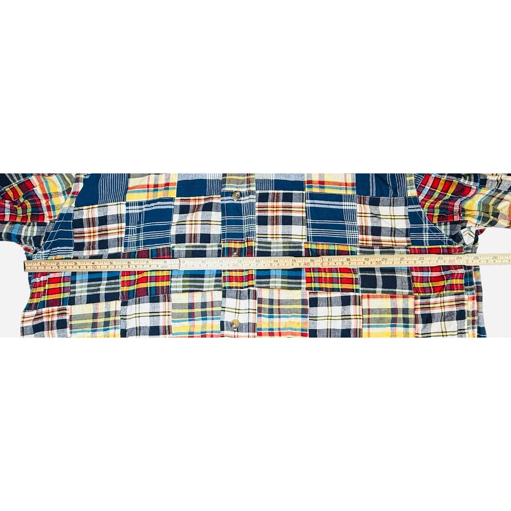Eddie Bauer Multicolor Patchwork Plaid Button-Dow… - image 6